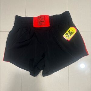 Zumba Fitness Black Shorts with Red Highlights